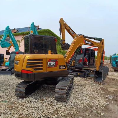 Маленькая строительная машина Sany SY60C Использованный экскаватор с емкостью 0.25M3
