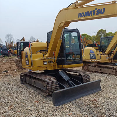 7-тонный мини экскаватор Komatsu PC70 Использованный экскаватор с оригинальным гидравлическим насосом