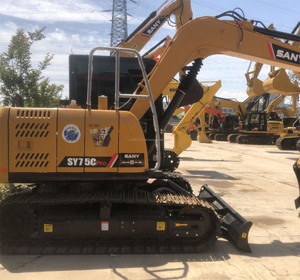 Использованный Sany Sy 75c Pro экскаватор 7500 KG Машина Вес Гидравлическая строительная машина