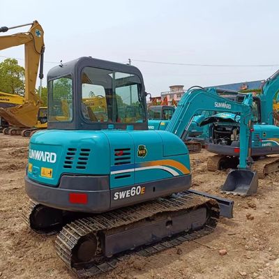 Использованный двигатель Caterpillar и компоненты Hyundai на мини-экскаваторе Sunward SWE60E 6 тонн